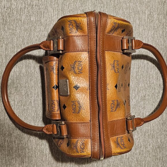 Vintage MCM Boston Cognac Visetos Handbag - Picture 5 of 16